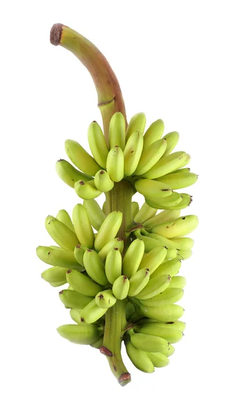 Monte de bananas isoladas no fundo do chão branco com clipping pat — Fotografia de Stock