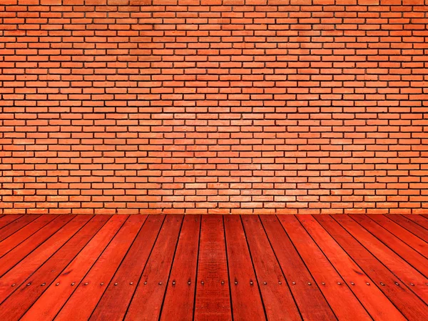 Interior com parede de tijolo — Fotografia de Stock