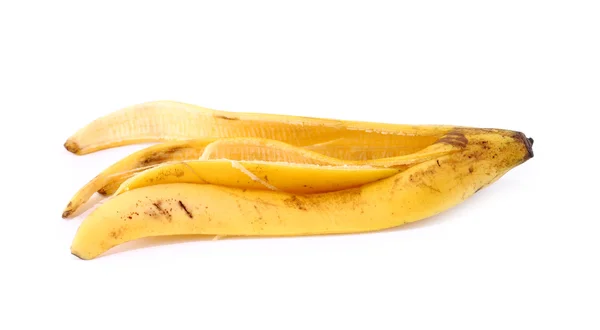 Buccia di banana su sfondo bianco — Foto Stock