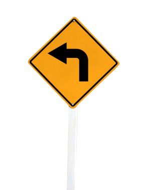 uyarı işareti üzerinde bisiklet trail Isola dönüm sarı kör köşe