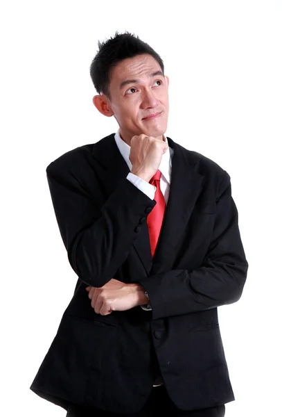 Businessman thinking on white background — Stock Photo, Image