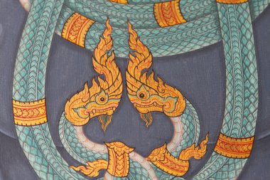 naka veya Tayland Tayland tapınak Kuzey bölgesinin duvara kalıplama geleneksel Tay tarzı sanat Tay Ejder Kralı