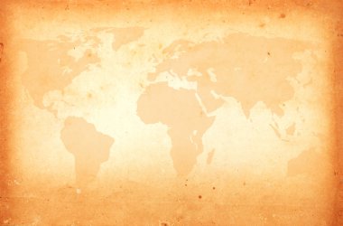 eski kağıt üzerinde Dünya Haritası