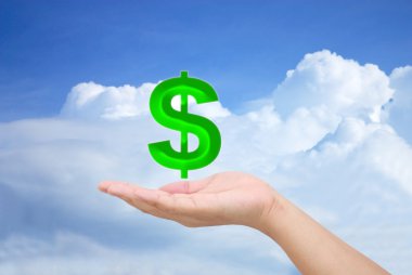 simge Doları para kavramı için elinde 
