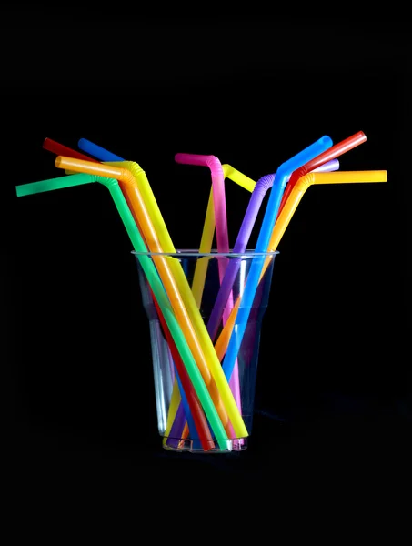 Drinking straw refracted — Stock Photo, Image