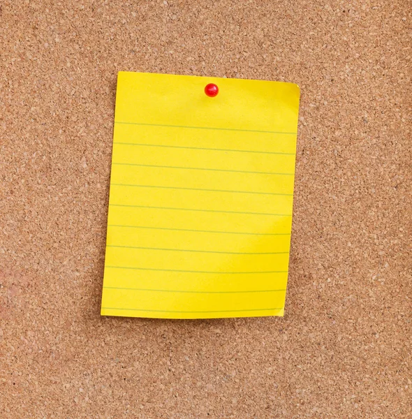 Sticky note on cork board — Stock Photo, Image