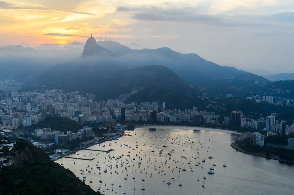 Vista sul tramonto di Rio de Janairo, Brasile — Foto Stock