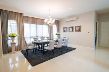 Modern yemek odası. 