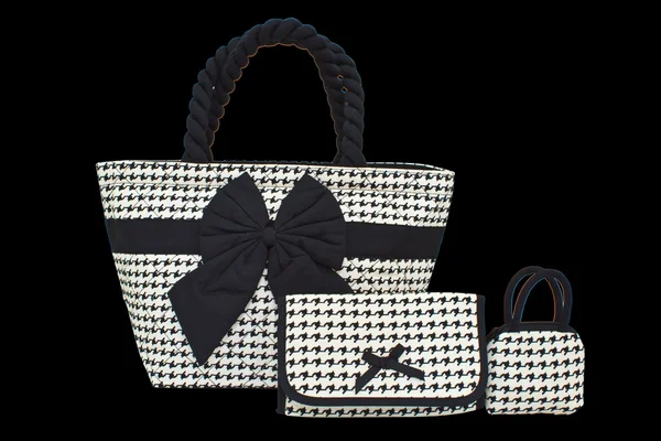Luksusowe torebki damskie zestaw na na białym tle z ścieżka — Zdjęcie stockowe