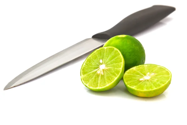 Limes en mes geïsoleerd op wit — Stockfoto