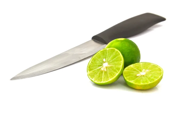 Limes en mes geïsoleerd op wit — Stockfoto