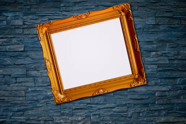 Foto frame op bakstenen muur achtergrond — Stockfoto