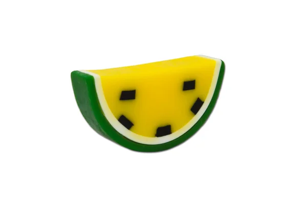 Süße gelbe Wassermelonenscheiben mit Pfad — Stockfoto