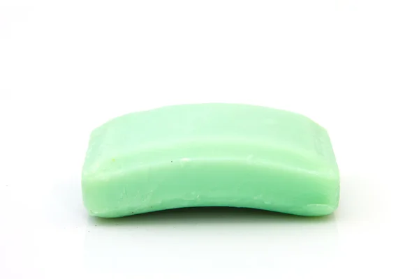 Green Bar of Soap on isolated background — Stock Photo, Image