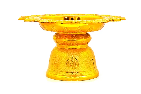 Thai Gold tray on isolated background — Stock Photo, Image