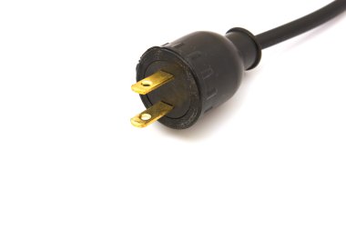 beyaz izole arka planda elektrik fişi.