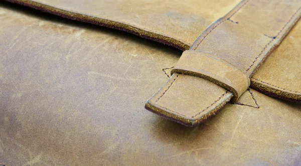 Vintage Leather Bag Close Up — стоковое фото