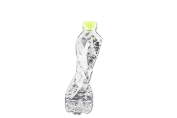 Skręcone butelki bez wody na na białym tle — Zdjęcie stockowe