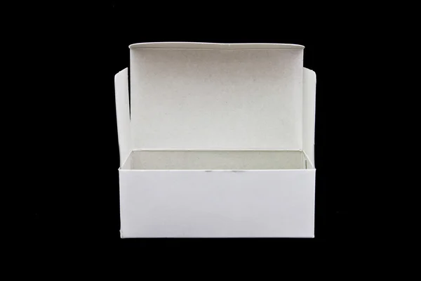 Caixa de papelão aberta isolada em isolado — Fotografia de Stock