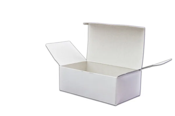 Відкрита картонна коробка ізольована на ізольованій — стокове фото