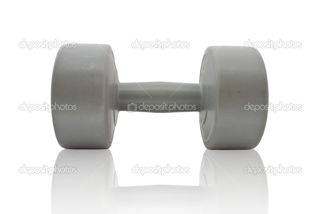 fitness exercise equipment dumbbell weight on isolated with path