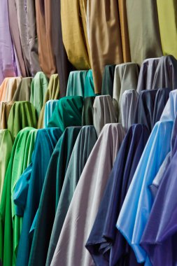 görüntü renkli Tekstil arka plan, parlak katlanmış bez yığını