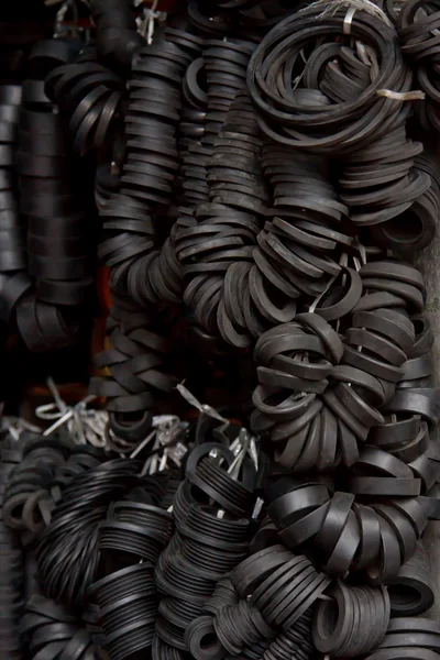 Pile of old used black tires — Stock Photo, Image