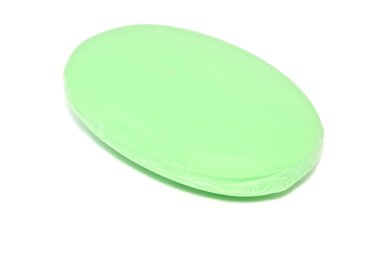 beyaz zemin üzerine yeşil sabun