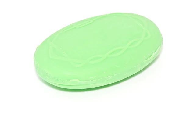 Green soap on white background — Stock Photo, Image