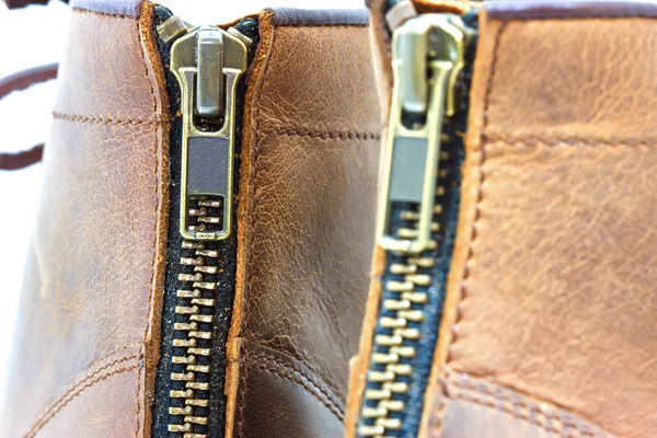 Leather boot with zipper — Stock Photo, Image