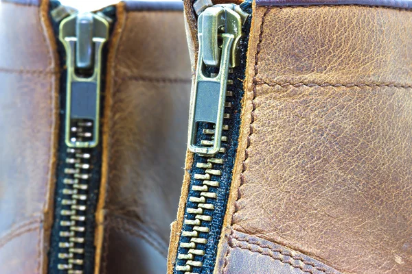 Leather boot with zipper — Stock Photo, Image