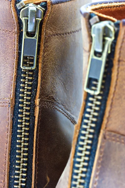 Leather boot with zipper — Stock Photo, Image