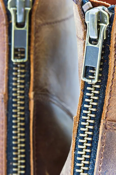 Leather boot with zipper — Stock Photo, Image