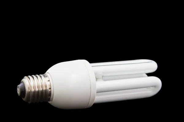 Белая энергосберегающая лампочка, осветительная лампочка, лампочка CFL, Real Стоковая Картинка