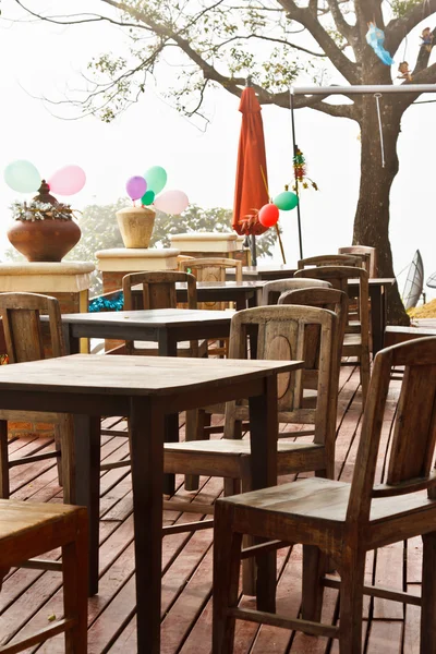 Table with chair in the food room in hotel — Stock Photo, Image