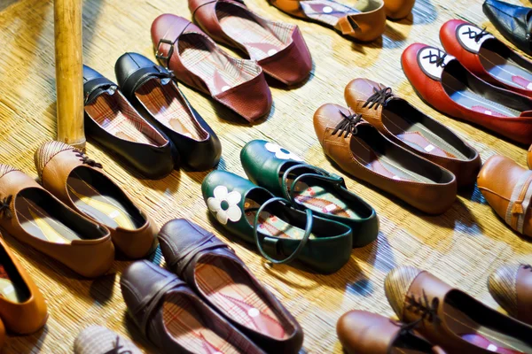 가죽 신발의 클로즈업 이미지 스톡 사진