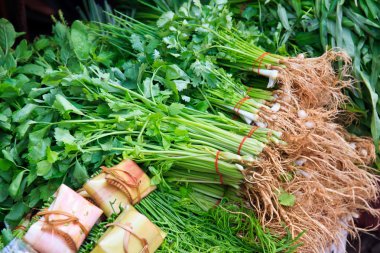 yeşil sebze ve sağlıklı bir yemek olarak koyu yapraklı gıda arka plan