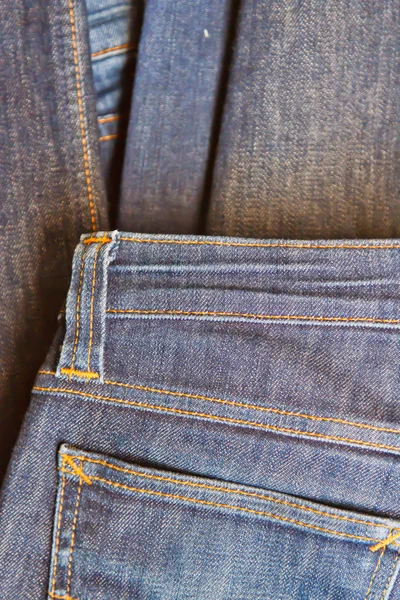 Close-up blue denim with pocket — Stock Photo, Image