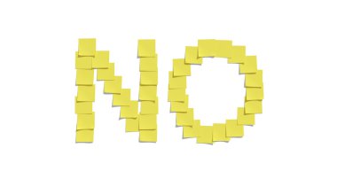 notas memo amarillo ilustrando no e incluyendo el trazado de recorte