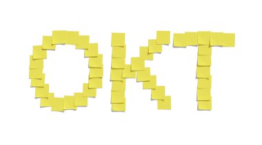 kırpma yolunu içeren ve Oktober gösteren sarı Not notları