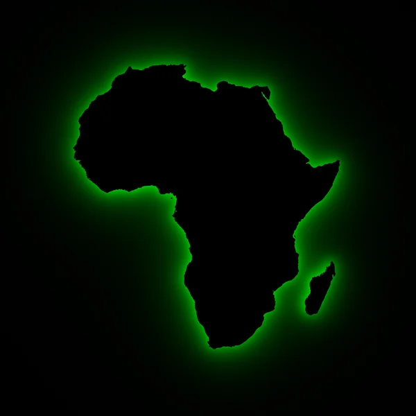 Africa map in green light — Stock Photo, Image