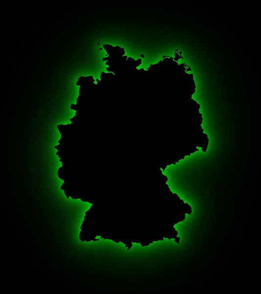 Germany map in green light — Stock Photo, Image