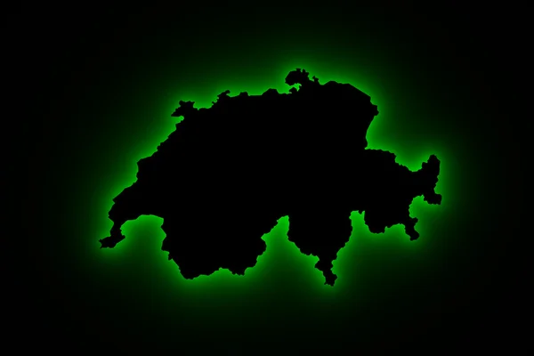 Switzerland map in green light — Stock Photo, Image