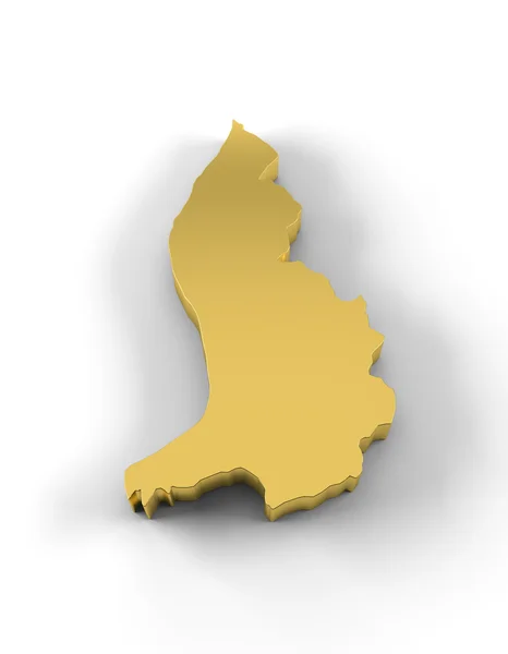 Liechtenstein map 3D gold with clipping path — Stock Photo, Image