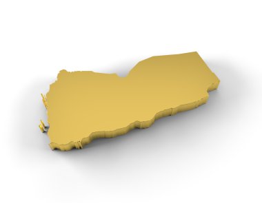 kırpma yolu ile Yemen harita 3d altın