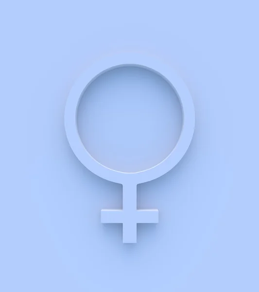 Female gender symbol in blue. — Stock Photo, Image