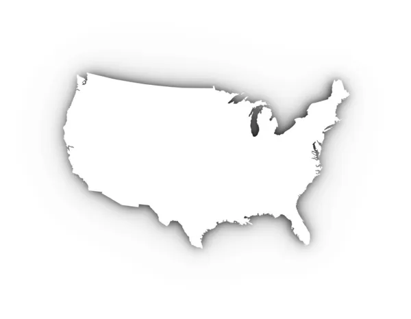 US-Karte in weiß — Stockfoto