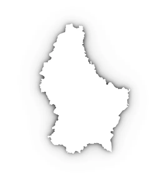 Luxembourg map in white — Stock Photo, Image