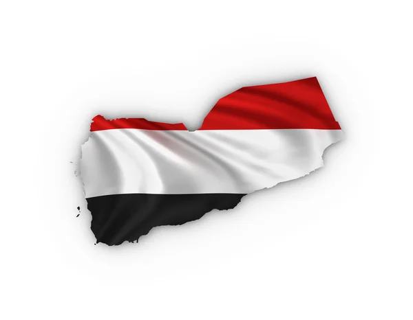 Mapa do Iémen mostrando a bandeira do Iémen — Fotografia de Stock