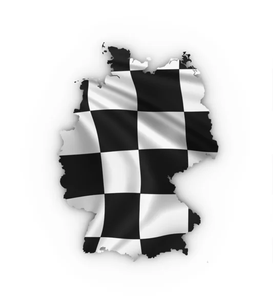 Germany map showing a checkered flag — Stock Photo, Image